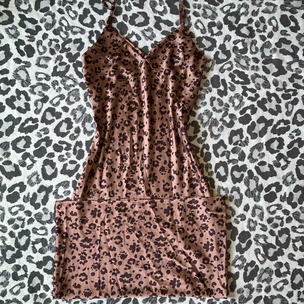 Leopard silk slip summer dress
